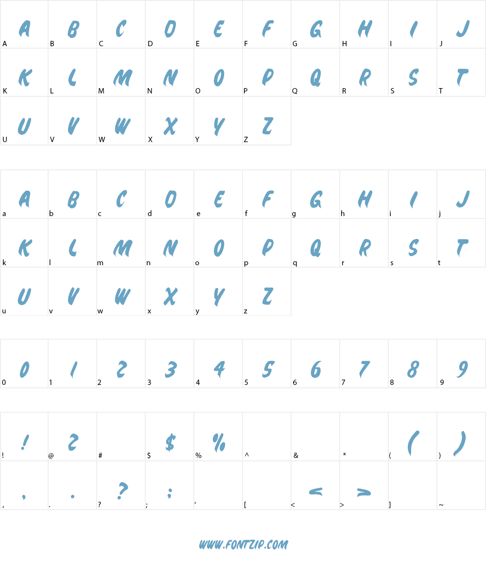 Jeepney Brush Font Character